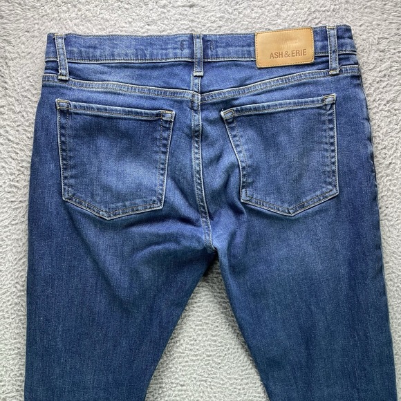 Ash & Erie Jeans Mens 31x29 Blue Slim Fit Stretch Denim Tapered Leg - Picture 3 of 11